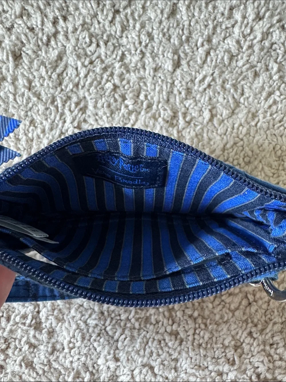Vera Bradley Blue Quilted ID Lanyard Card Holder